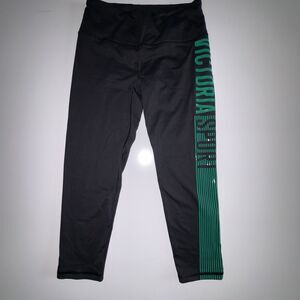 VSX Sport Knockout By Victoria's Secret Leggings Capri Black  Green Spell Out SM
